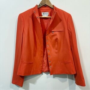 Worth Wool Blend Orange Business Boss Preppy Blazer Jacket Size P12